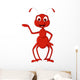 Cute Red Ant Presenting Wall Decal