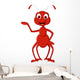 Cute Red Ant Presenting Wall Decal