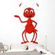 Cute Red Ant Presenting Wall Decal
