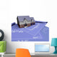 3D Render House Blueprints Wall Decal