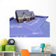 3D Render House Blueprints Wall Decal