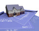3D Render House Blueprints Wall Decal
