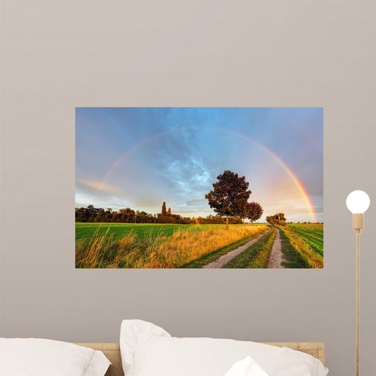 Rainbow over Field Road Wall Decal