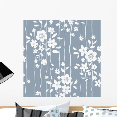 Seamless Floral Wall Decal shown on a wall