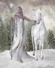 Elven Winter Unicorn Wall Decal