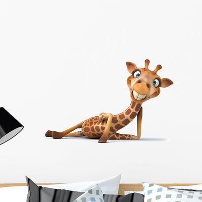 Giraffe Wall Decal Design 1 shown on a wall