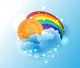 Sun Cloud and Rainbow Wall Decal