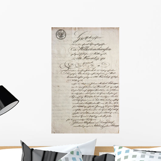 Handwritten Text Antique Manuscript Wall Decal