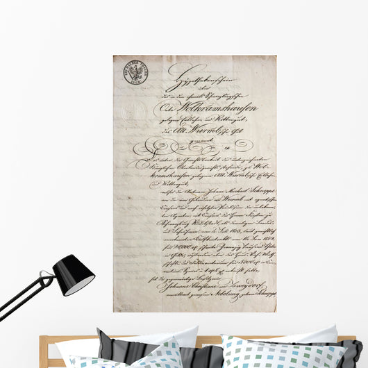 Handwritten Text Antique Manuscript Wall Decal