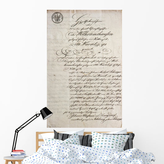 Handwritten Text Antique Manuscript Wall Decal