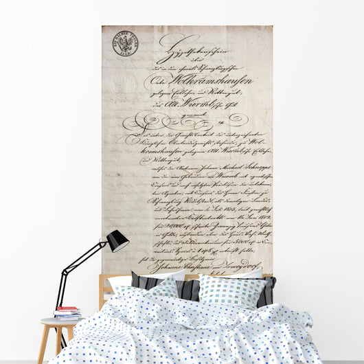 Handwritten Text Antique Manuscript Wall Decal