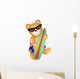 Surfing Teddy Bear Wall Decal