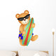 Surfing Teddy Bear Wall Decal
