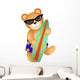 Surfing Teddy Bear Wall Decal