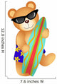 Surfing Teddy Bear Wall Decal