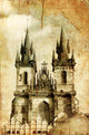 Cathedral Central Prague' Square Wall Decal