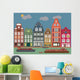 Buildings Amsterdam Vector Illustration Wall Decal