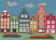 Buildings Amsterdam Vector Illustration Wall Decal