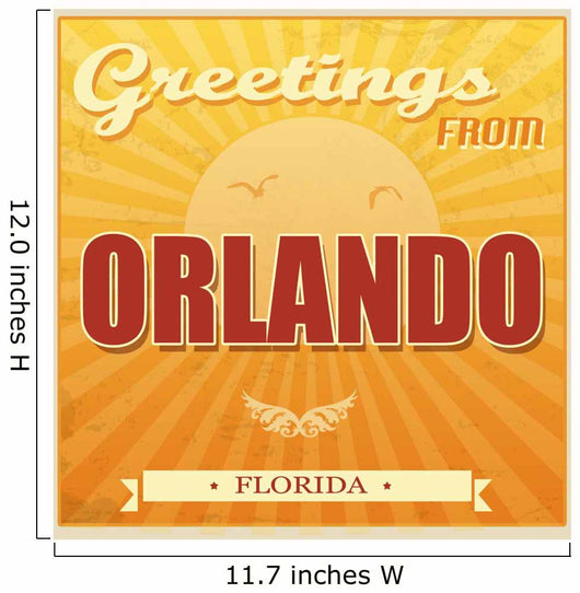 Vintage Orlando Florida Poster Wall Decal