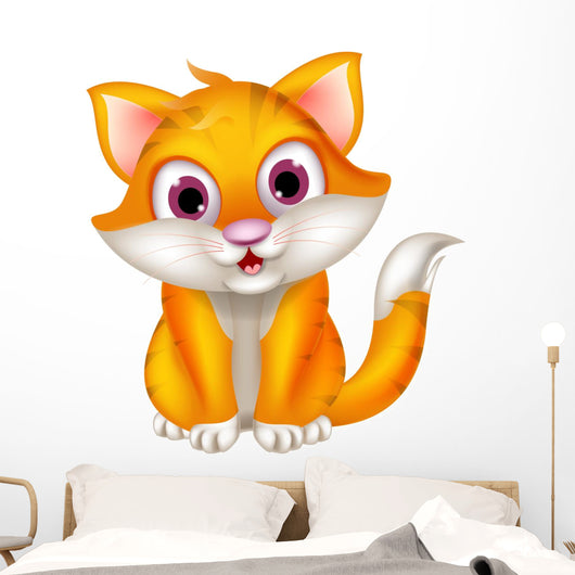 Cute Cat Posing Wall Decal