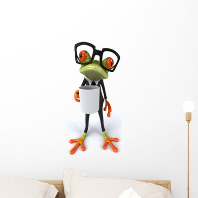Frog Wall Decal Design 4 shown on a wall