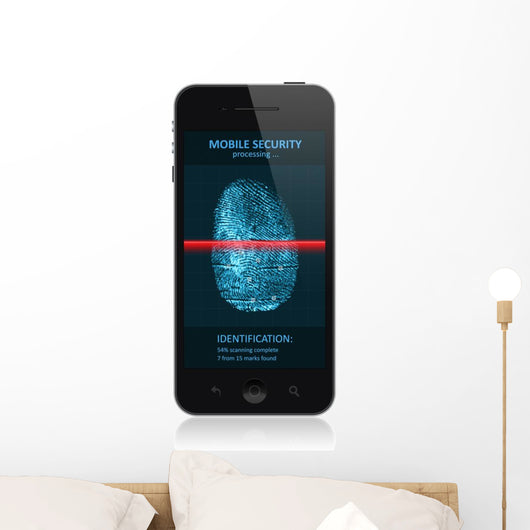 Smartphone with Fingerprint Application Wall Decal