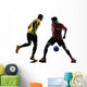 Two Men Soccer Player Wall Decal