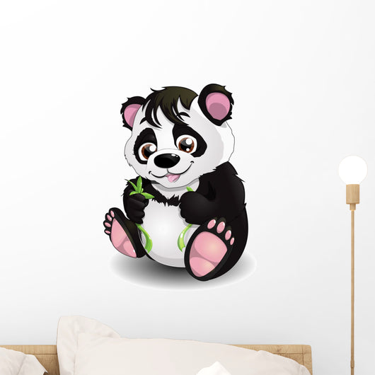 Panda and Bamboo Wall Decal