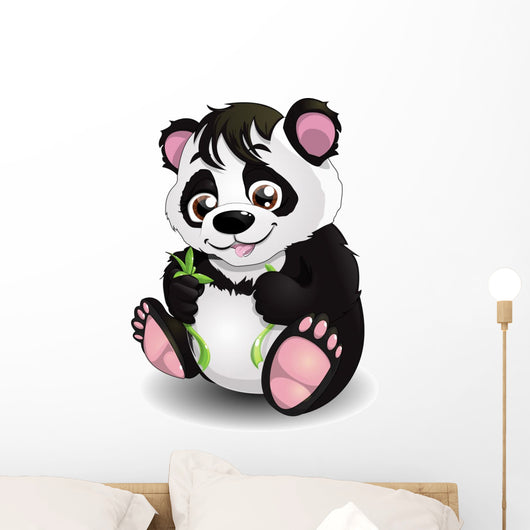 Panda and Bamboo Wall Decal