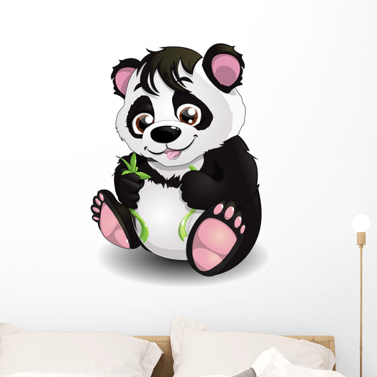 Panda and Bamboo Wall Decal