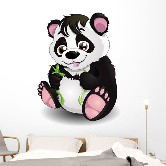 Panda and Bamboo Wall Decal