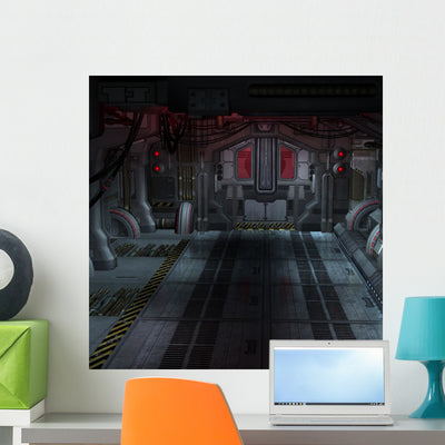 Empty Room Starcraft Vessel Wall Decal shown on a wall