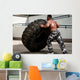 Muscular Man Participating Cross Wall Decal