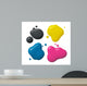 Splattered Cmyk Ink Wall Stickers Wall Decal