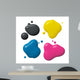Splattered Cmyk Ink Wall Stickers Wall Decal