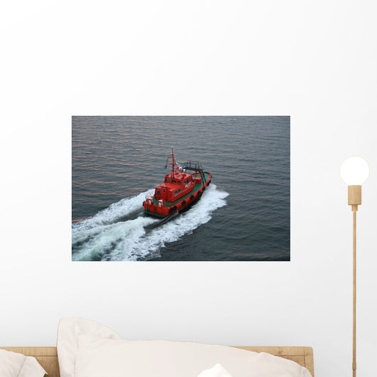 Red Pilot Boat Wall Decal