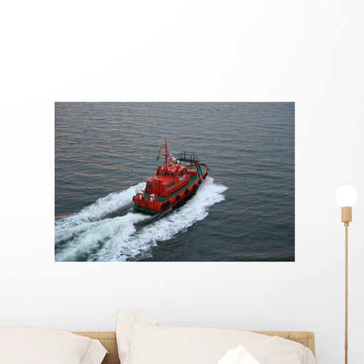 Red Pilot Boat Wall Decal