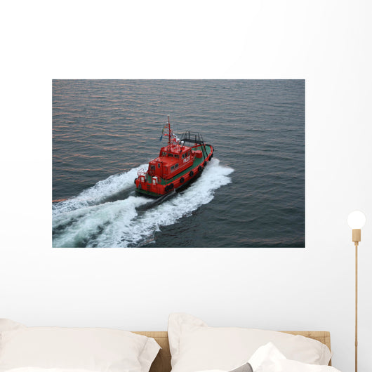 Red Pilot Boat Wall Decal