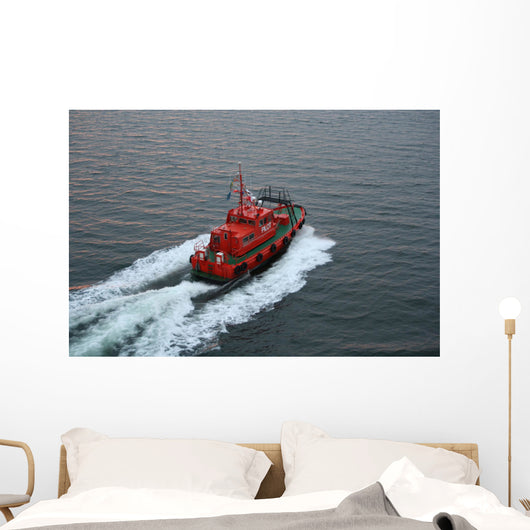 Red Pilot Boat Wall Decal