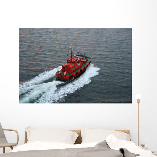 Red Pilot Boat Wall Decal