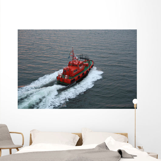 Red Pilot Boat Wall Decal