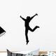 Silhouette Male Dancer White Wall Decal