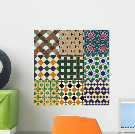Seamless Islamic Geometric Pattern Wall Decal Design 1