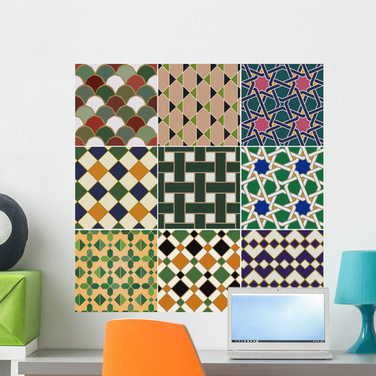 Seamless Islamic Geometric Pattern Wall Decal Design 1