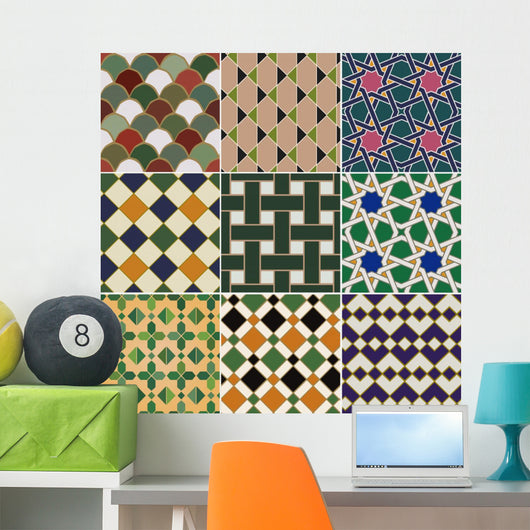Seamless Islamic Geometric Pattern Wall Decal Design 1
