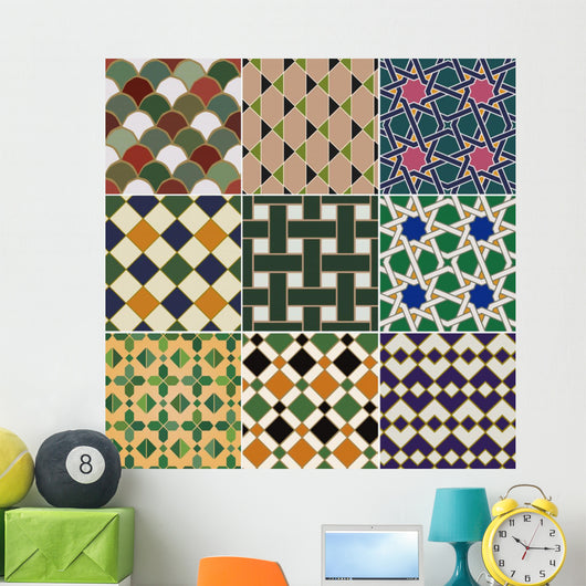 Seamless Islamic Geometric Pattern Wall Decal Design 1