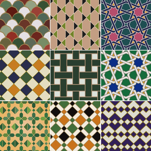 Seamless Islamic Geometric Pattern Wall Decal Design 1