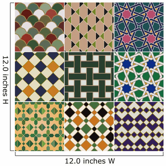 Seamless Islamic Geometric Pattern Wall Decal Design 1