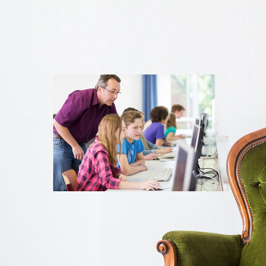 Teenager Arbeiet Der Schule Wall Decal