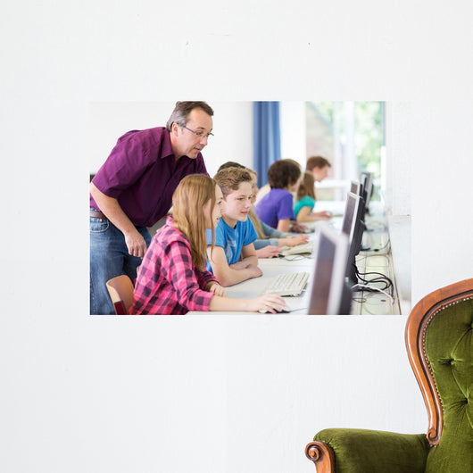 Teenager Arbeiet Der Schule Wall Decal